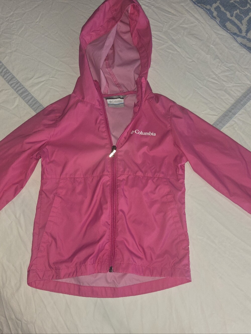 Columbia Kids Bright Pink Hooded Raincoat